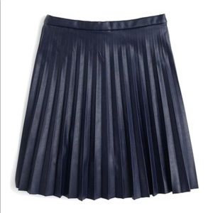 J Crew Faux Leather Pleated Mini